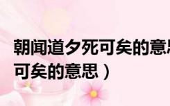 朝闻道夕死可矣的意思是谁说的（朝闻道夕死可矣的意思）