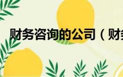 财务咨询的公司（财务咨询公司名称大全）