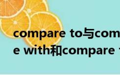 compare to与compare with的（compare with和compare to的区别）