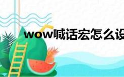 wow喊话宏怎么设置（wow喊话宏）