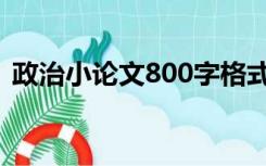 政治小论文800字格式（政治小论文800字）