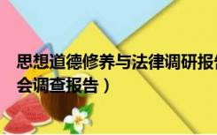 思想道德修养与法律调研报告（思想道德修养与法律基础社会调查报告）