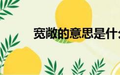 宽敞的意思是什么（宽敞的意思）