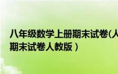 八年级数学上册期末试卷(人教版含答案)（八年级上册数学期末试卷人教版）