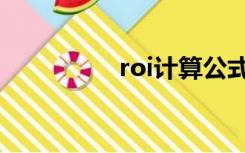 roi计算公式详解（roi）