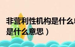 非营利性机构是什么单位性质（非营利性机构是什么意思）