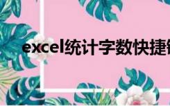 excel统计字数快捷键（excel统计字数）