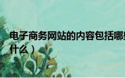 电子商务网站的内容包括哪些方面（电子商务网站的含义是什么）