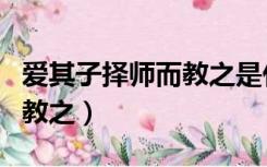 爱其子择师而教之是什么句子（爱其子择师而教之）