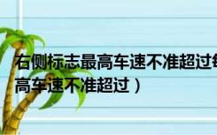 右侧标志最高车速不准超过每小时50公里（右侧标志表示最高车速不准超过）