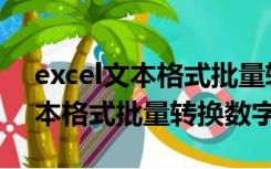 excel文本格式批量转换数字格式（excel文本格式批量转换数字）