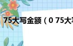 75大写金额（0 75大写人民币怎么写 会计）