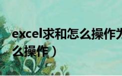 excel求和怎么操作为什么是0（excel求和怎么操作）