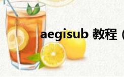 aegisub 教程（aegisub教程）