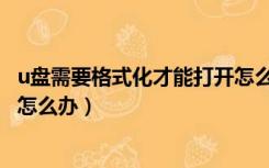 u盘需要格式化才能打开怎么解决（u盘需要格式化才能打开怎么办）