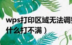 wps打印区域无法调整（wps打印区域设置为什么打不满）