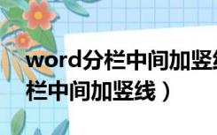 word分栏中间加竖线怎么改款式（word分栏中间加竖线）