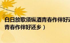 白日放歌须纵酒青春作伴好还乡朗读停顿（白日放歌须纵酒 青春作伴好还乡）