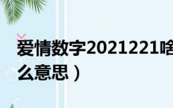 爱情数字2021221啥意思（0221爱情数字什么意思）