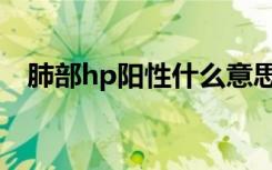 肺部hp阳性什么意思（hp阳性什么意思）