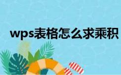 wps表格怎么求乘积（wps表格怎么求和）