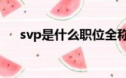 svp是什么职位全称（svp是什么职位）