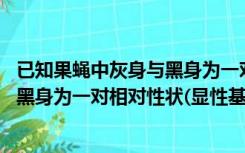 已知果蝇中灰身与黑身为一对相对性状（已知果蝇中 灰身与黑身为一对相对性状(显性基因用B表示 隐性基因）