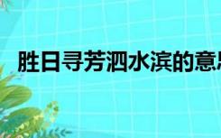 胜日寻芳泗水滨的意思（胜日寻芳泗水滨）