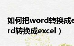 如何把word转换成excel工作表（如何把word转换成excel）