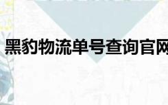 黑豹物流单号查询官网（黑豹物流单号查询）