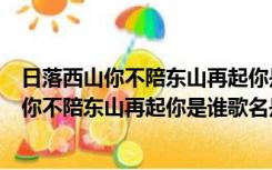 日落西山你不陪东山再起你是谁是哪首歌的歌词（日落西山你不陪东山再起你是谁歌名是什么）