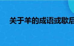 关于羊的成语或歇后语（关于羊的成语）