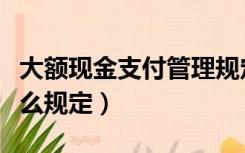 大额现金支付管理规定（大额现金支付违反什么规定）