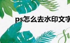 ps怎么去水印文字（ps怎么去水印）