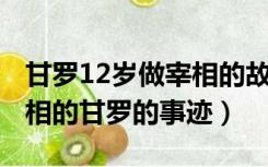 甘罗12岁做宰相的故事（作文素材 12岁当宰相的甘罗的事迹）