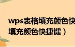 wps表格填充颜色快捷键是什么（WPS表格填充颜色快捷键）