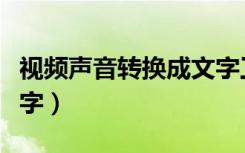 视频声音转换成文字工具（视频声音转换成文字）