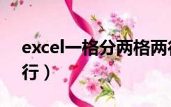 excel一格分两格两行（excel一个格子分两行）