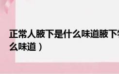 正常人腋下是什么味道腋下特别容易出汗（正常人腋下是什么味道）