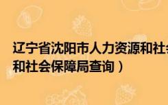 辽宁省沈阳市人力资源和社会保障局官网（沈阳市人力资源和社会保障局查询）