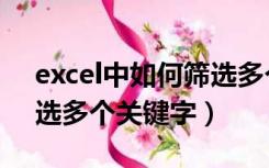 excel中如何筛选多个关键字（excel如何筛选多个关键字）