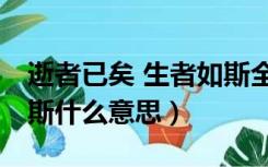 逝者已矣 生者如斯全诗词（逝者已矣 生者如斯什么意思）