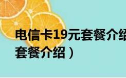 电信卡19元套餐介绍300分钟（电信卡19元套餐介绍）