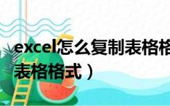 excel怎么复制表格格式内容（excel怎么复制表格格式）