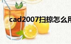 cad2007扫掠怎么用（cad扫掠怎么用）