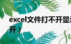 excel文件打不开显示已读（excel文件打不开）