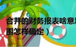 合并的财务报表啥意思（合并财务报表合并范围怎样确定）