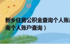 新乡住房公积金查询个人账户查询不到（新乡住房公积金查询个人账户查询）