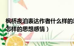 枫桥夜泊表达作者什么样的思想感情（枫桥夜泊表达了作者怎样的思想感情）