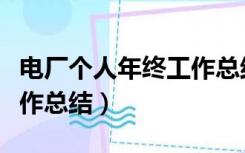 电厂个人年终工作总结范文（电厂个人年度工作总结）